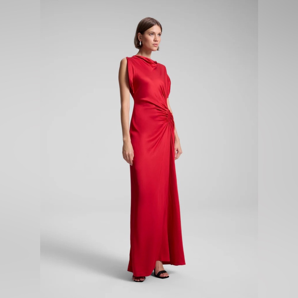 A.L.C $695 Nadia Satin Gown ‘Really Red’ - Picture 5 of 6